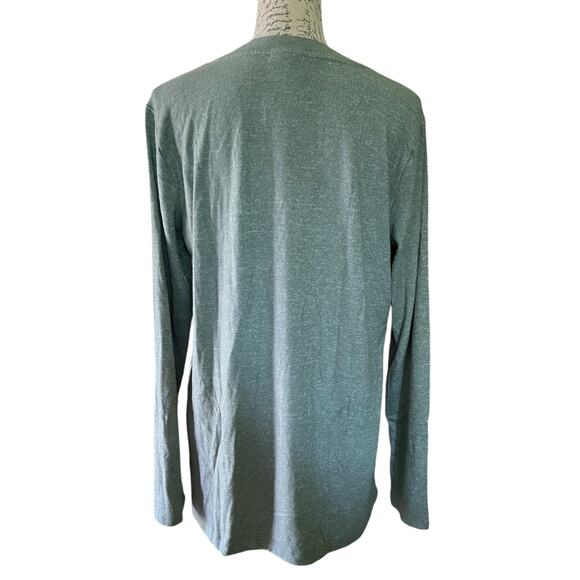 Matty M V-Neck Tunic Heather Sage Long Sleeve Shirt Large - Picture 2 of 2